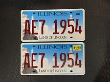ILLINOIS PAIR OF LICENSE PLATES AE7 1954 NOVEMBER 2018 picture