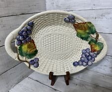 FITZ and FLOYD IRONSTONE Basket weave Pattern Centerpiece Bowl EUC, NF picture