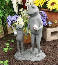 Large Aluminum Whimsical Ice Cream Treat Father And Son Frogs Garden Statue 19