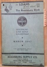 March 1947 Reedsburg Lime Ridge Loganville Commonwealth Telephone Co Directory picture