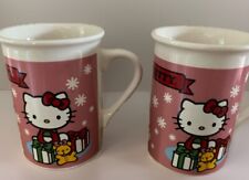 Hello Kitty Mug Lot of 2 Sanrio 1976 2013 Hello Kitty Cups Holiday Hello Kitty picture