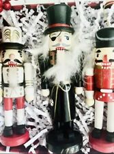 Set of 3 Vintage Christmas Ornaments Tree Nutcracker Toy Soldier 3.5-5.5” picture