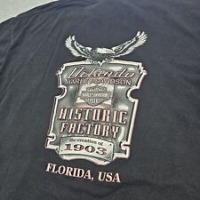 Harley Davidson Biker Black T-Shirt Mens Size XXL Orlando FL Historic Factory picture