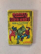 MARVEL COMICS SUPER HEROES 1980 Donrus Rub-A-Tattoo Wax Jumping Open But Unused picture