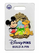 2024 Disney Parks Build A Pin 3 Pin Set Mickey Mouse & Pluto & Castle Base New picture