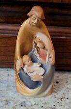 STUNNINGLY BEAUTIFUL VTG DOLFI HAND CARVED & PAINTED HOLY FAMILY NATIVITY ITALY picture