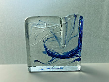 Vintage Mid-Century Modern clear & blue crystal 'Solifleur' vase West Germany #3 picture