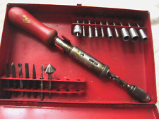 Vintage Spiral Ratcheting Pump Push Screwdriver  Bits. Woodworking picture