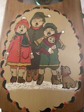 Vintage Hand painted Artist signed ‘90 Christmas Wood Decorative Sled picture