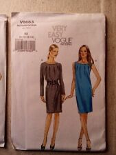 Semi Fitted Mid Knee Dress very easy Vogue 8683 Sizes 8 to 14 Uncut 2010 Vintage picture