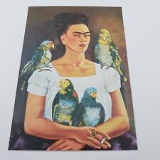 Frida Kahlo Postcard Souvenir From Museum Mexico Self portrait Me And My Parrots picture