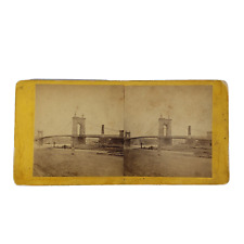 OHIO SV ~ Cincinnati & Covington Suspension Bridge ~ J. W. Winder 1870s picture