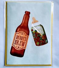 NIP Papyrus Happy 1st Fathers Day Card “ New Dad” New Funny Daddy’s Brew Bottle picture