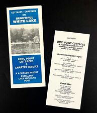 1980s White Lake MI Long Port Cottages Charters VTG Camping Fish Rates Brochures picture