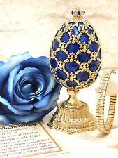 Sapphire Blue Faberge Eggs style Imperial Royal St Petersburgh Wisdom Graduation picture