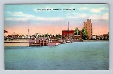 Sarasota FL-Florida, Scenic View The City Pier Antique Souvenir Vintage Postcard picture