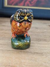 Hand Painted Pottery Owl Figurine  picture