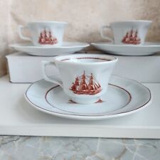 Lot of 3 Cups and 3 Saucers Wedgwood FLYING CLOUDS Red Cup and Saucer Set picture