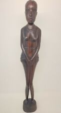 Vintage African Women Fertility Doll Hand Crafted Wood 18