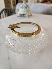 Vintage Crystal & Brass Ormolu Ash Tray, Hollywood regency, Trinket Dish picture