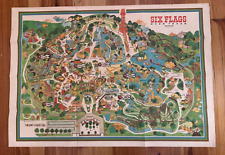 Six Flags Over Texas Dallas/Fort Worth Souvenir Map/Poster 1972 picture
