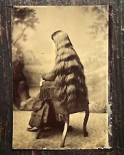 Mysterious Unusual Back-to-Camera Tintype Photograph, c. 1860’s Long Hair picture