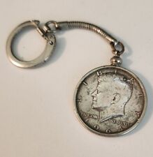 Vintage 1964 Kennedy Half Dollar Coin Keychain Key Ring FOB picture