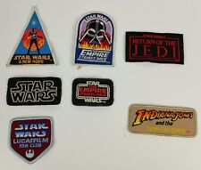 Lot of 7 Vintage Star Wars & Indiana Jones Fan Club Embroidered Patches picture