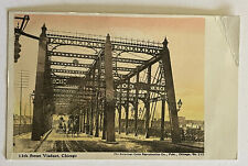 Chicago Street Viaduct Horse Buggies Illinois Antique Postcard c1900 picture