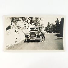 Jewett Car Mountain Road Photo 1930s Old Classic Automobile Found Snapshot D1701 picture