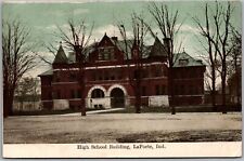 PC-G2 Postcard High Schoolk Building LaPorte IN 1909 picture