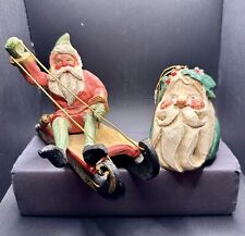 Set of 2 VINTAGE House Of Hatten 1988 Santa Christmas Ornaments picture