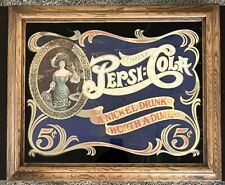 Pepsi Gibson Girl Framed Picture Drink Pepsi:Cola.  A Nickel Drink Worth A Dime picture