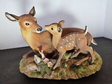 Vintage 1979 Masterpiece Porcelain Homco Mother Deer with Fawn Figurine Read picture