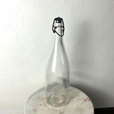 Antique Hutter #2 Glass Bottle With Lightning Stopper Clear Tall Drinkware Bar picture