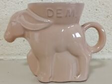 Vintage Frankoma Political Democrat DEM Donkey Mug 1989 Peach 4x6 picture