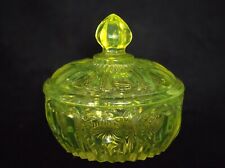 ANTIQUE VASELINE CANARY URANIUM ENGLISH COVERED BUTTER DISH picture