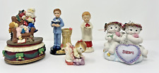 Mixed Lot of Figurines Santa Music box Choir Boy Praying Kid Dreamsicles Sisters picture