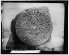 Aztec calendar stone,spiritual life,sculptures,carvings,artwork,Mexico City,1880 picture