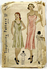 1930s Simplicity Sewing Pattern 1560 Womens Slips 2 Styles Size 16 Antique 11286 picture