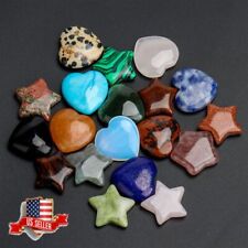 10pc Wholesale natural mini Heart/Star carved quartz crystal reiki healing stone picture