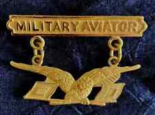 FABULOUS AUTHENTIC WW1 1913 U.S. MILITARY AVIATOR'S MEDAL BADGE GOLD PLATED picture