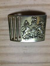Vintage Royal British UK Coat Of Arms Solid Brass Belt Buckle Gold Toned ***Read picture