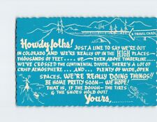 Postcard Howdy Folks Colorado Travel Card Text Print picture