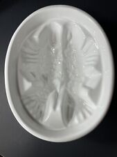 White Ceramic Fish Form Food English Pudding Jello Jelly Mold Made In England picture