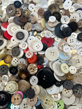 Vintage Button Lot - 14 oz Assorted Colors Plastic Wood Metal MOP Other picture