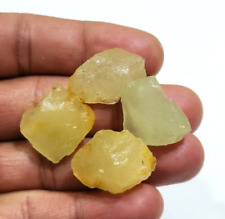 Attractive Yellow Heliodor Raw 4 Piece 20-24 mm Size Loose Gemstone For Jewelry picture