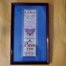 GB London 19th Century Crystal Palace Souvenir Silk Ribbon. STEVENGRAPH. Framed picture