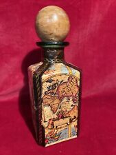 Vantage Hand Made Fausto  Decanter Wrapped Leather Old World Map Inside (RK) picture