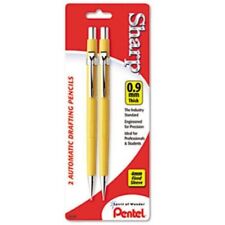 PENTEL Sharp Mechanical Drafting Pencil 0.9 mm Yellow Barrel 2/Pack P209 picture